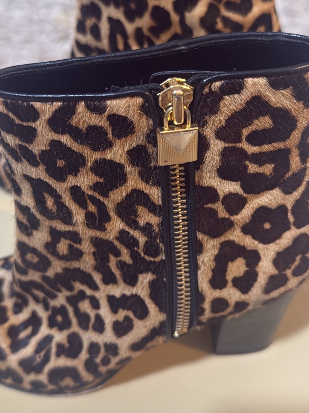 MICHAEL Michael Kors Leopard-Print Ankle Booties in Brown and Black - Picture 4 of 5